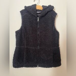 J Jill Hooded Sherpa Vest Size Medium